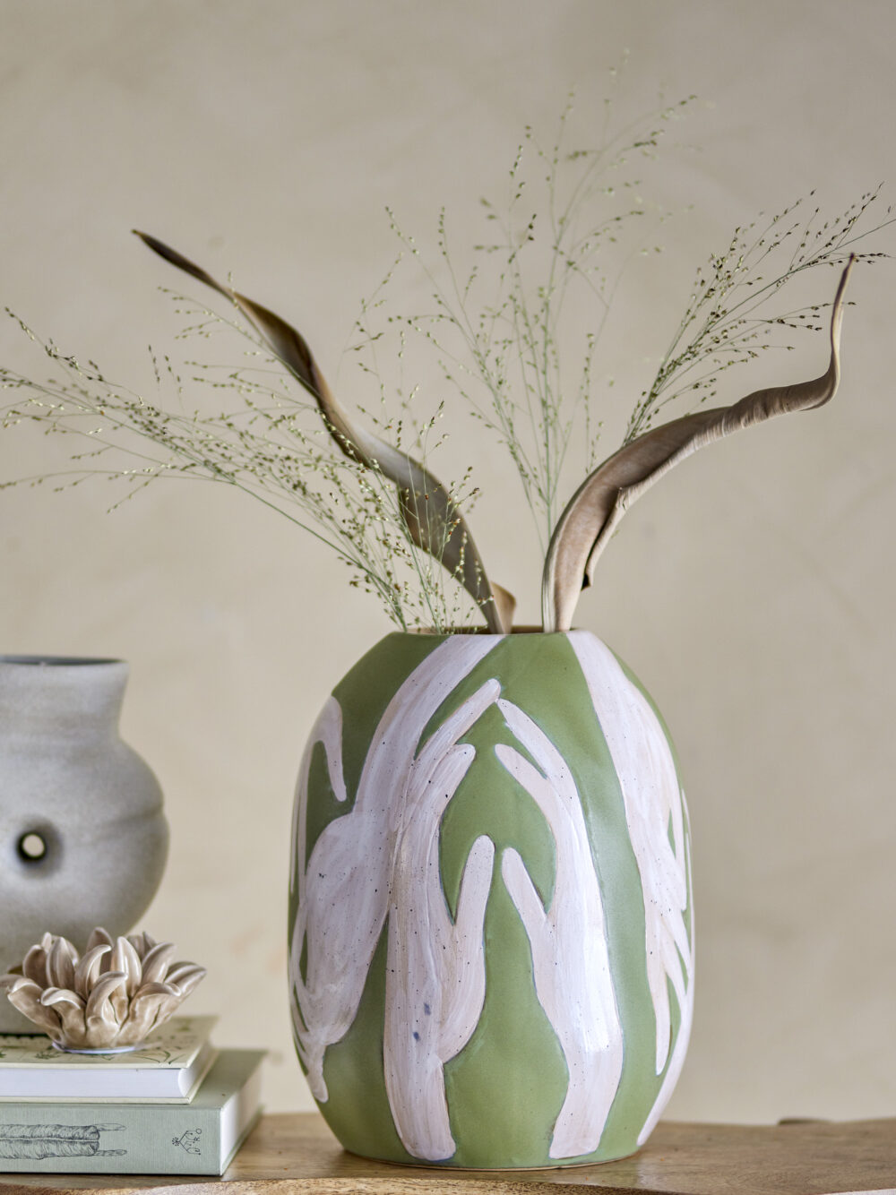 Adalena Deco Vase, Green, Stoneware - Image 4