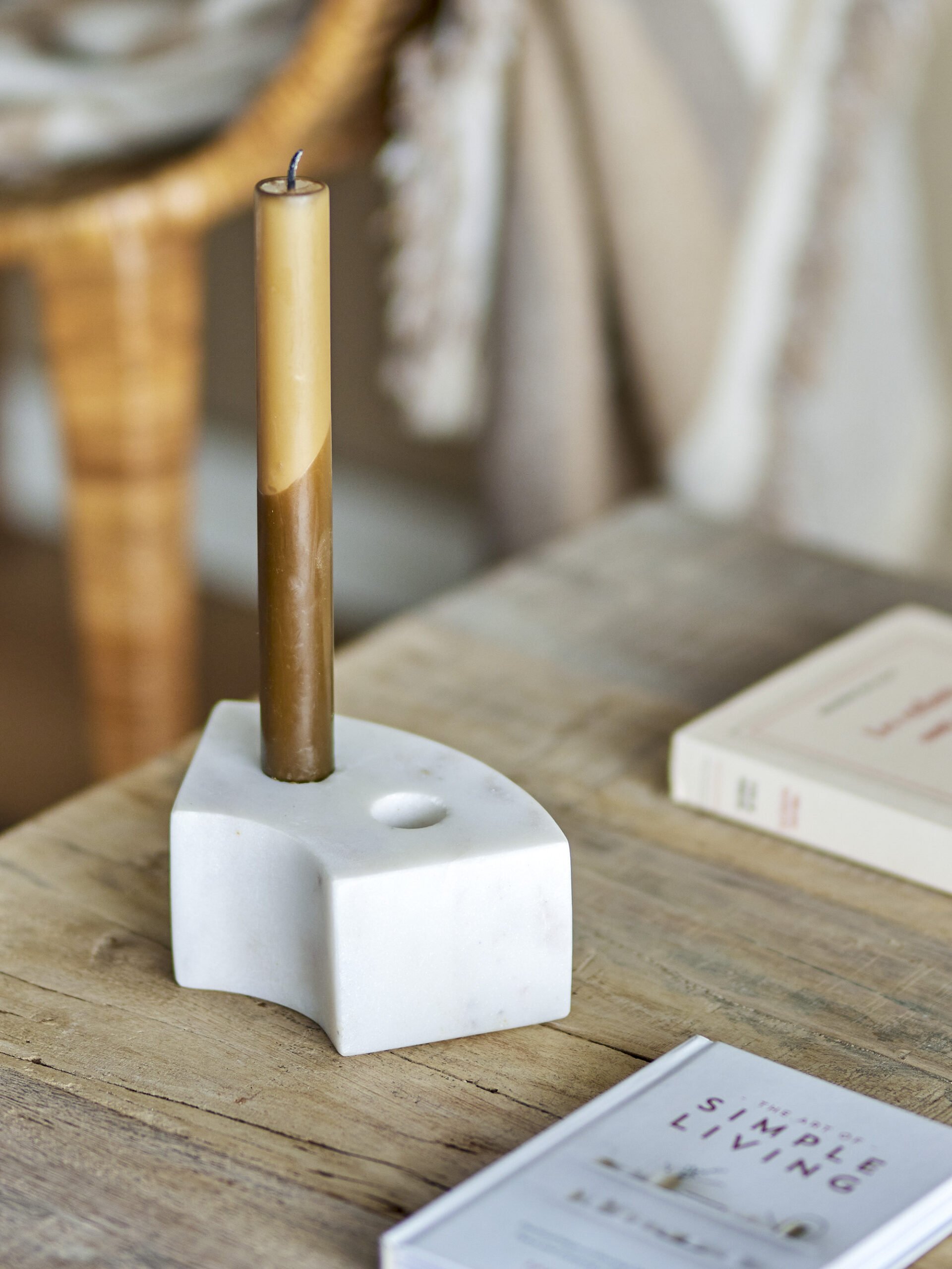 Florida Candle Holder, White, Marble - Image 6
