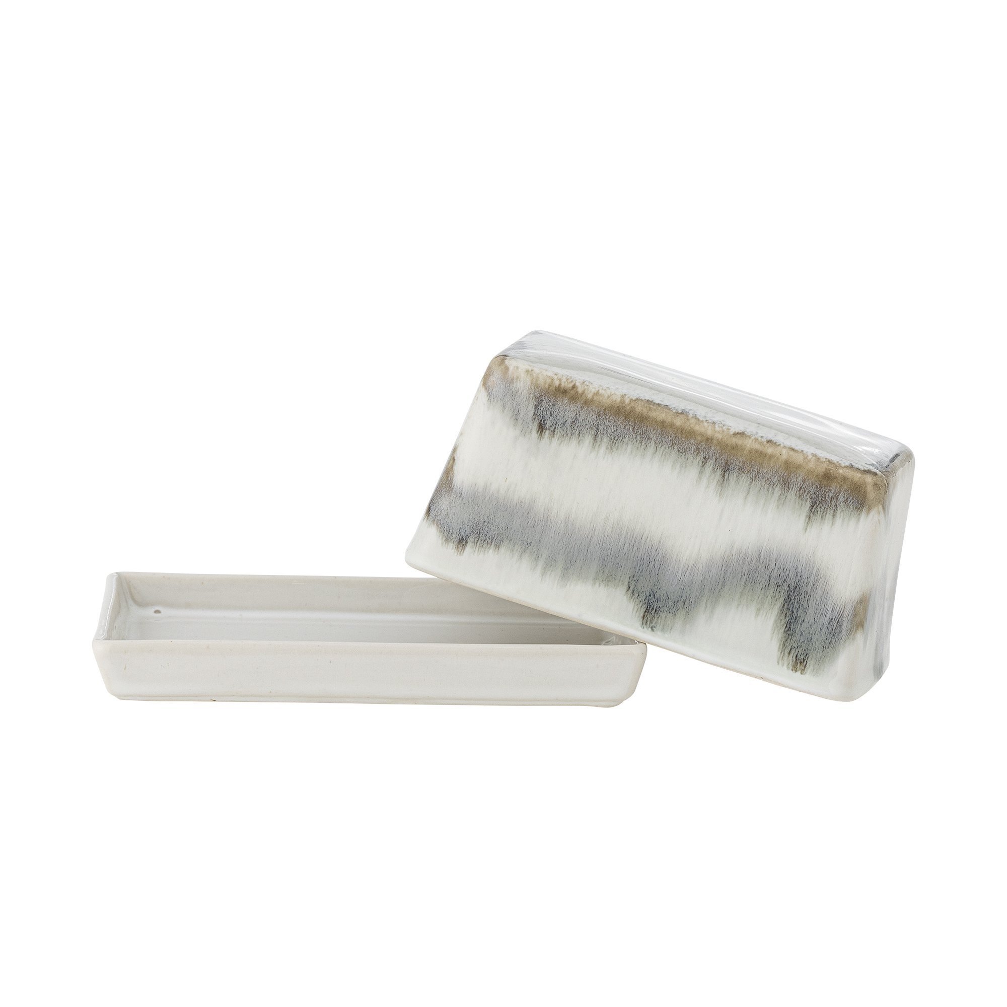 Paula Butter Box, Grey, Stoneware - Image 2