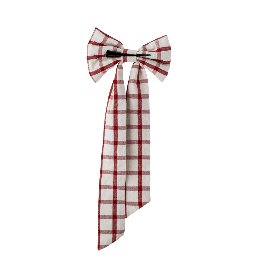 Ruby Deco Bow, Red, Cotton - Image 3