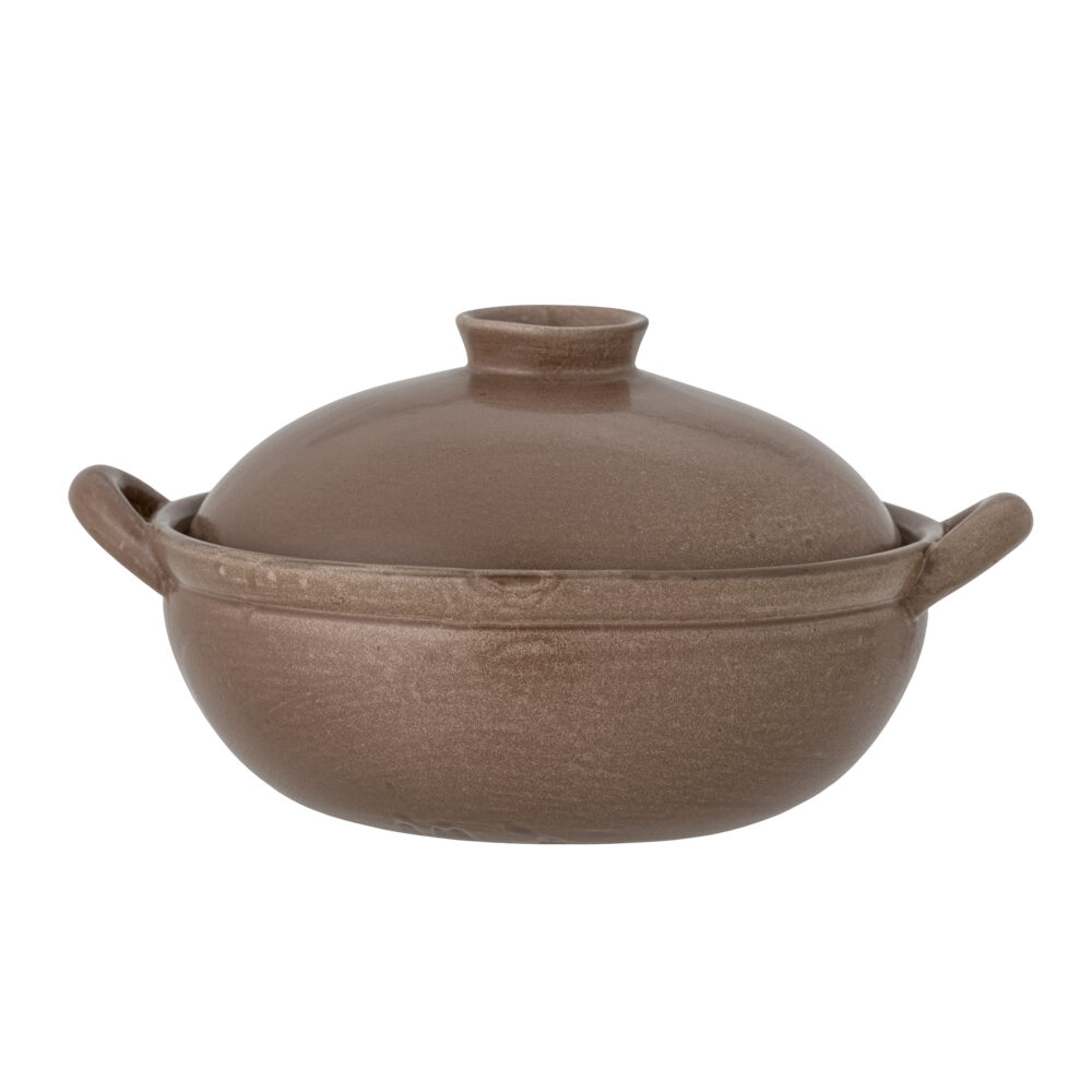 Jinnie Oven Dish w/Lid, Brown, Stoneware - Image 3