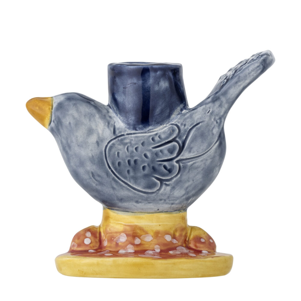 Ainsa Candle Holder, Blue, Stoneware