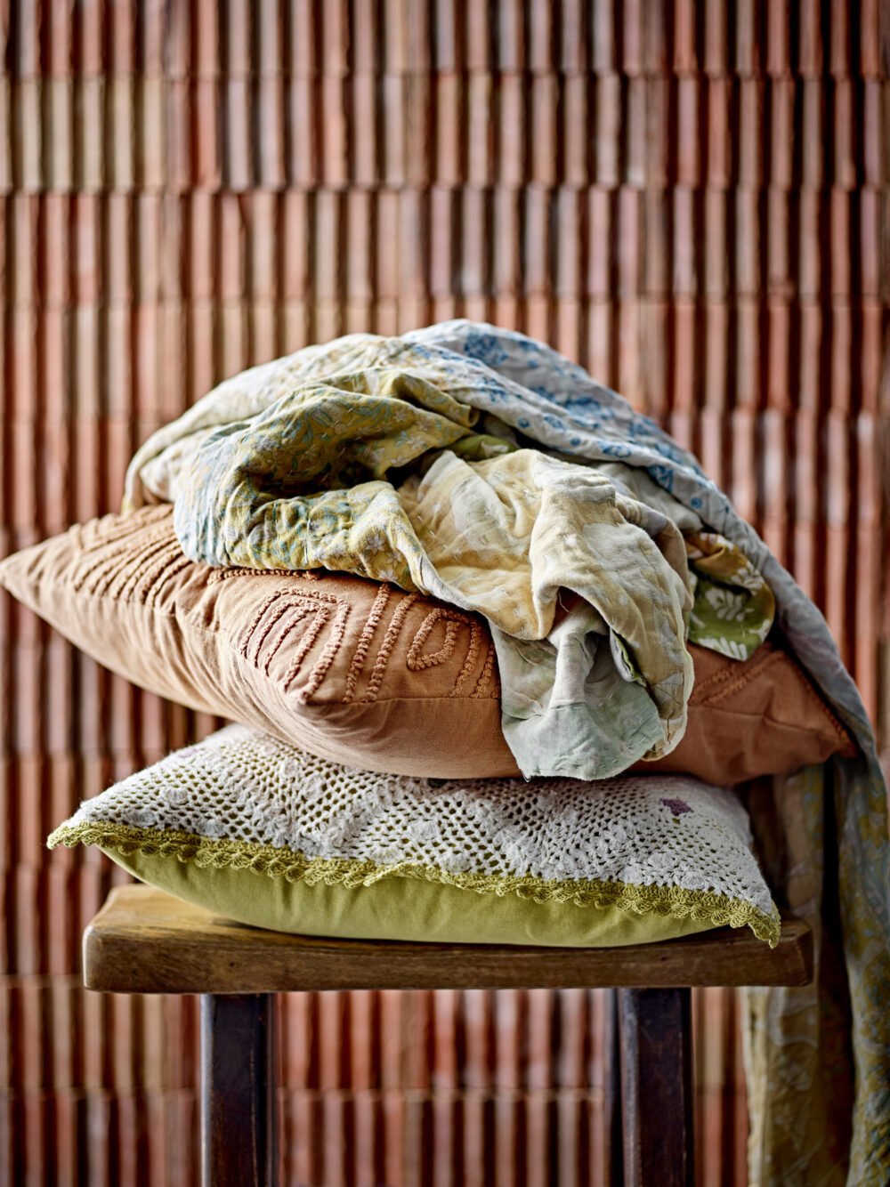 Watton Cushion, Brown, Cotton - Image 3
