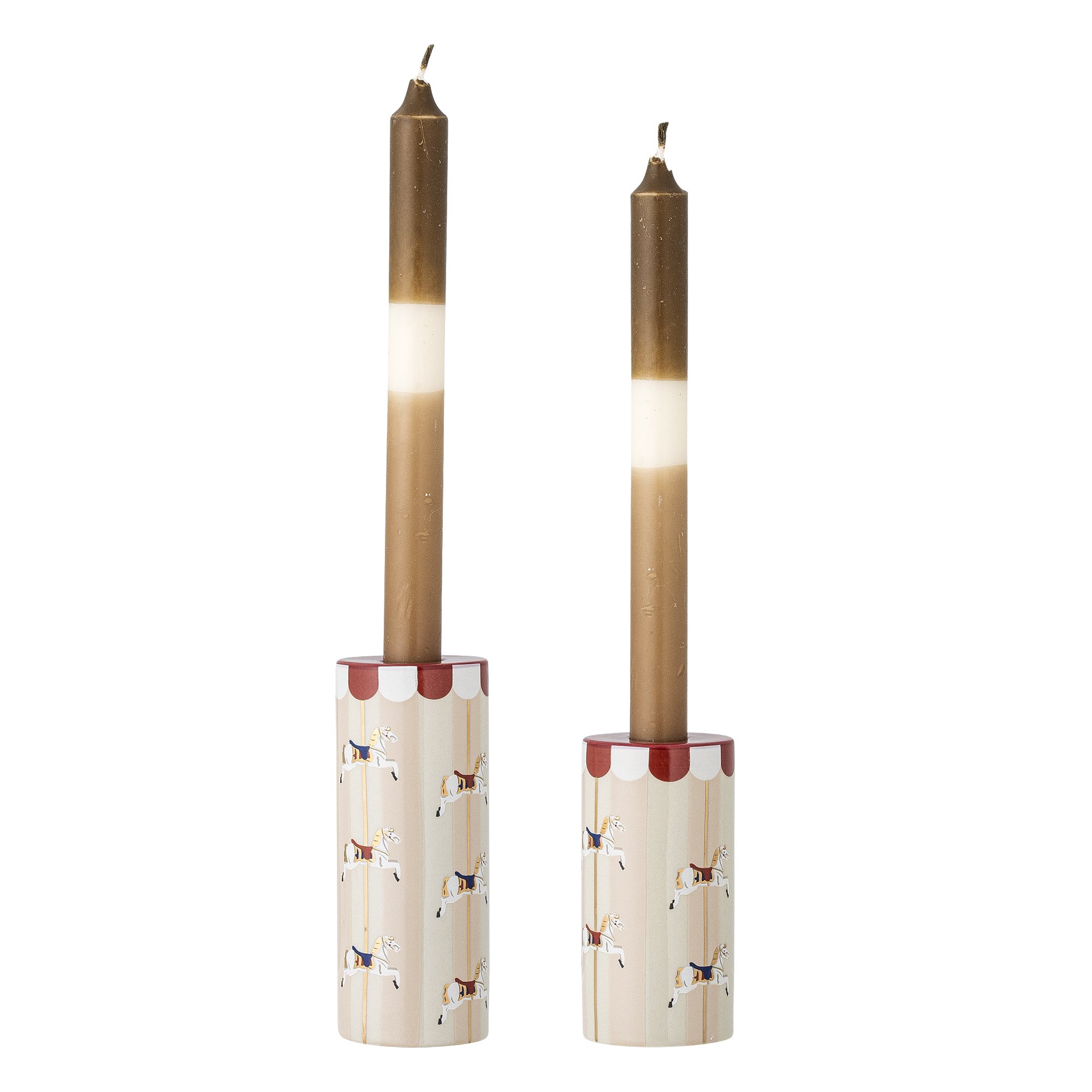 Merry-go-round Candle Holder, Red, Stoneware - Image 2