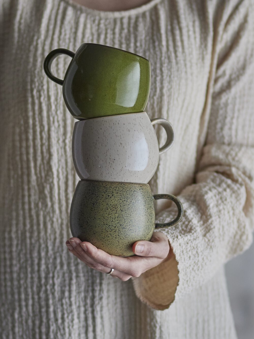 Addison Mug, Green, Stoneware - Image 6
