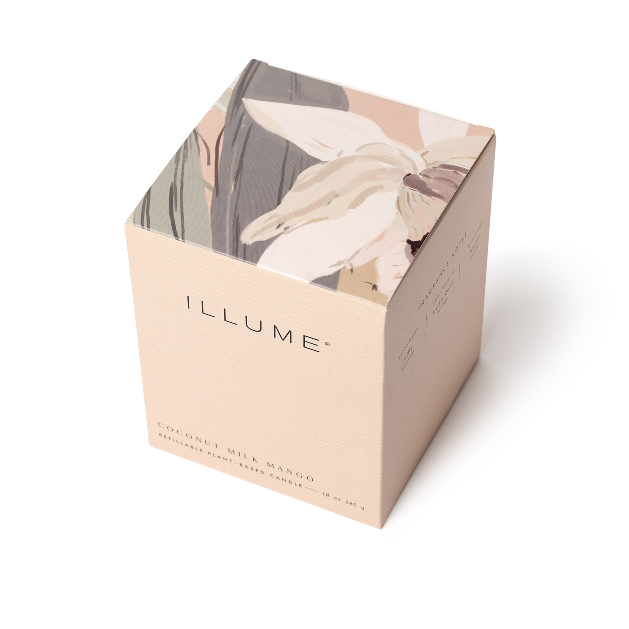 Coconut Milk Mango Box Glass Candle, Rose, - Image 2