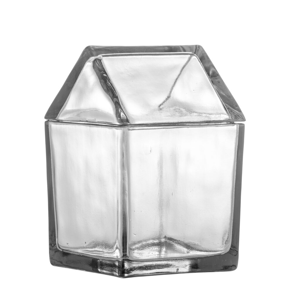 Elius Jar w/Lid, Clear, Recycled Glass