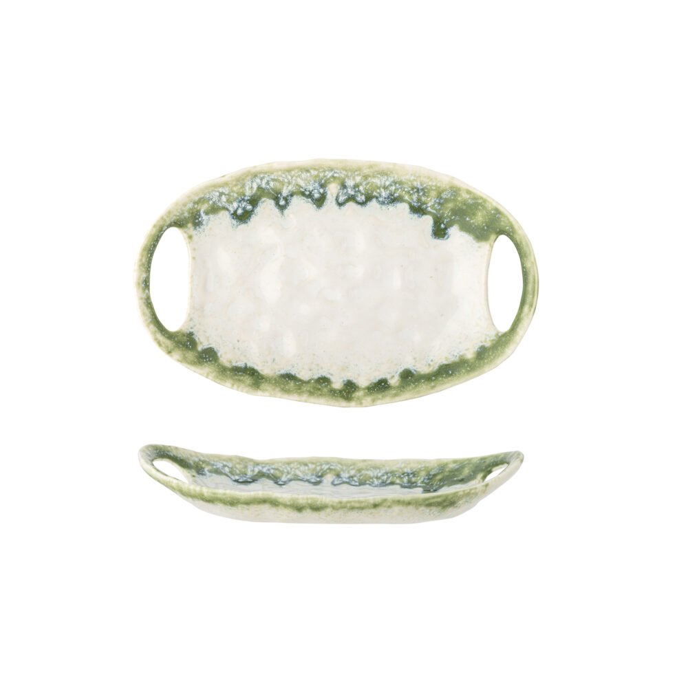 Prim Serving Plate, Green, Stoneware