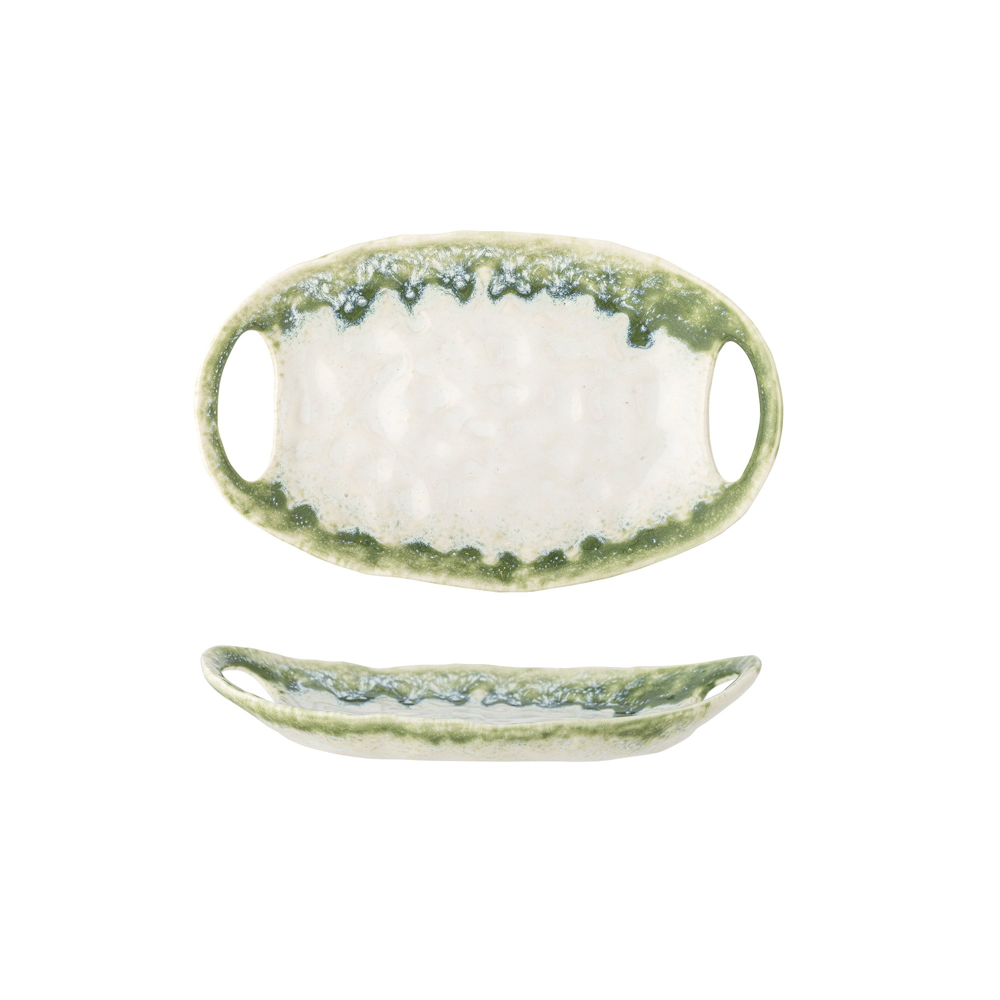 Prim Serving Plate, Green, Stoneware