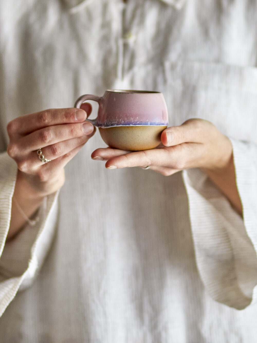 Paula Espresso Cup, Rose, Stoneware - Image 3