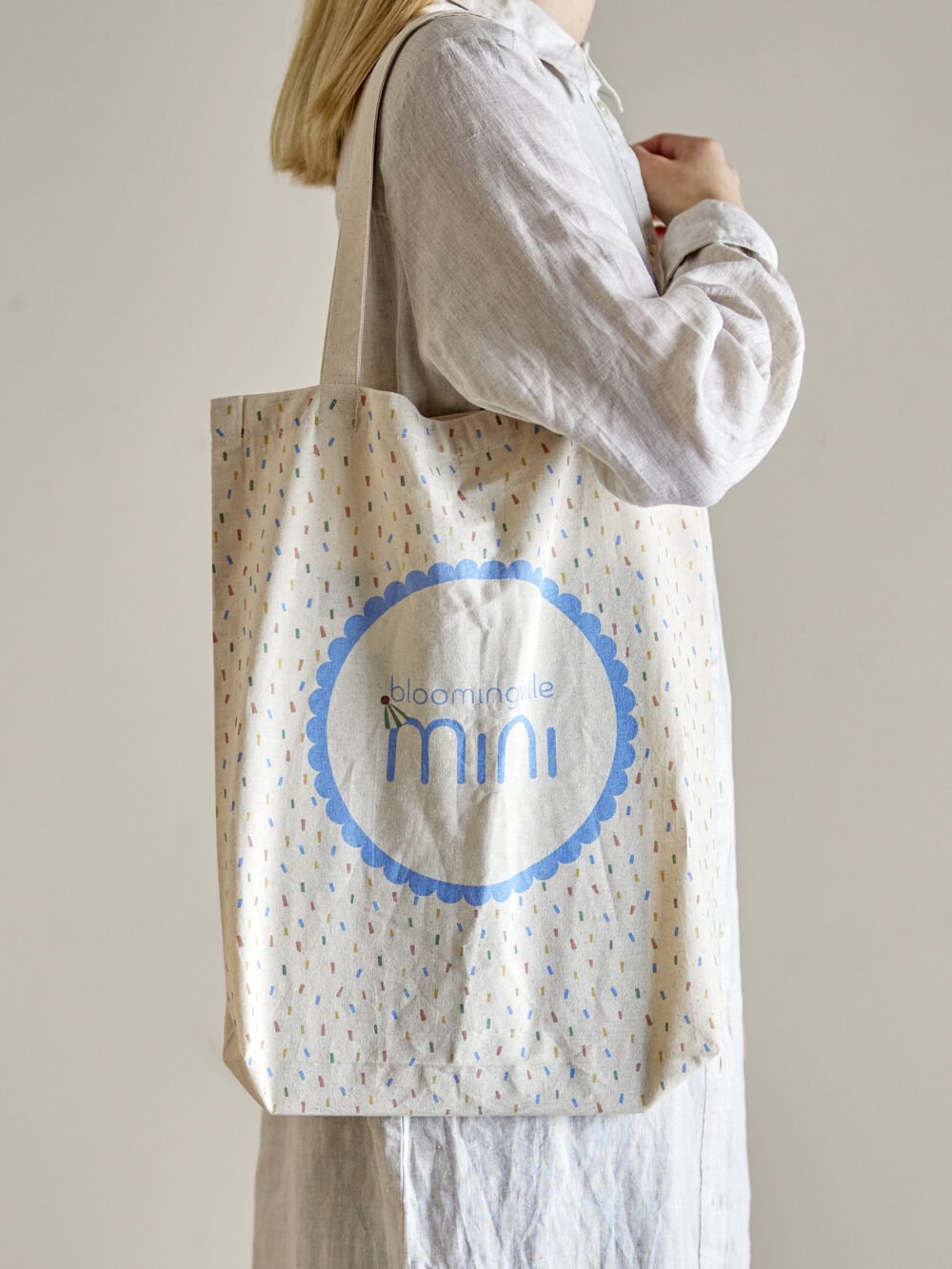 Celebrate Tote Bag, Blue, Cotton - Image 3
