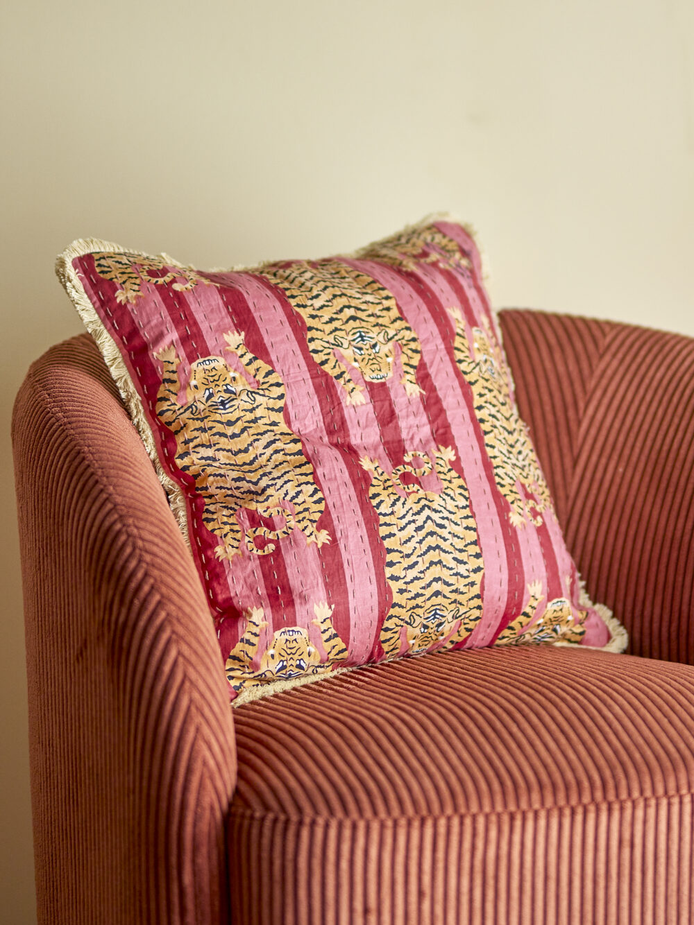 Poirino Cushion, Pink, Cotton - Image 3