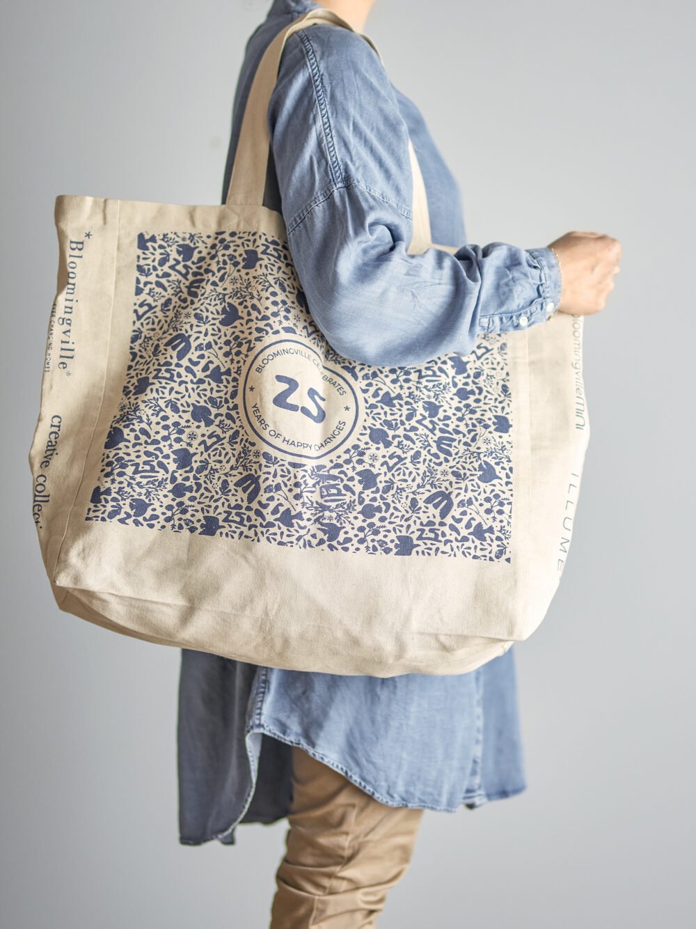 Anniversary Shopping Bag, Brown, Cotton - Image 3
