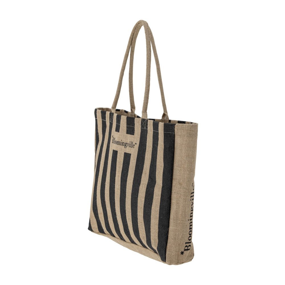Bergamo Shopping Bag, Black, Jute - Image 3