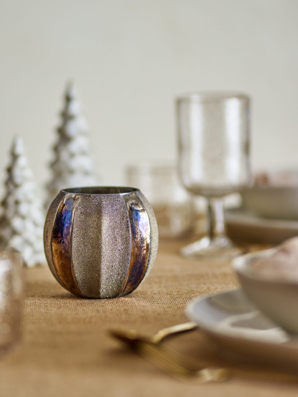 Felecia Votive, Gold, Recycled Glass - Image 3