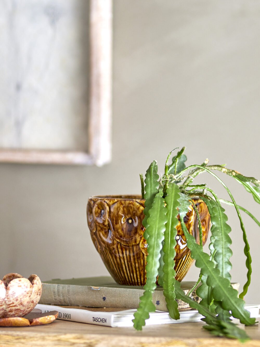 Rokaya Flowerpot, Brown, Stoneware - Image 2