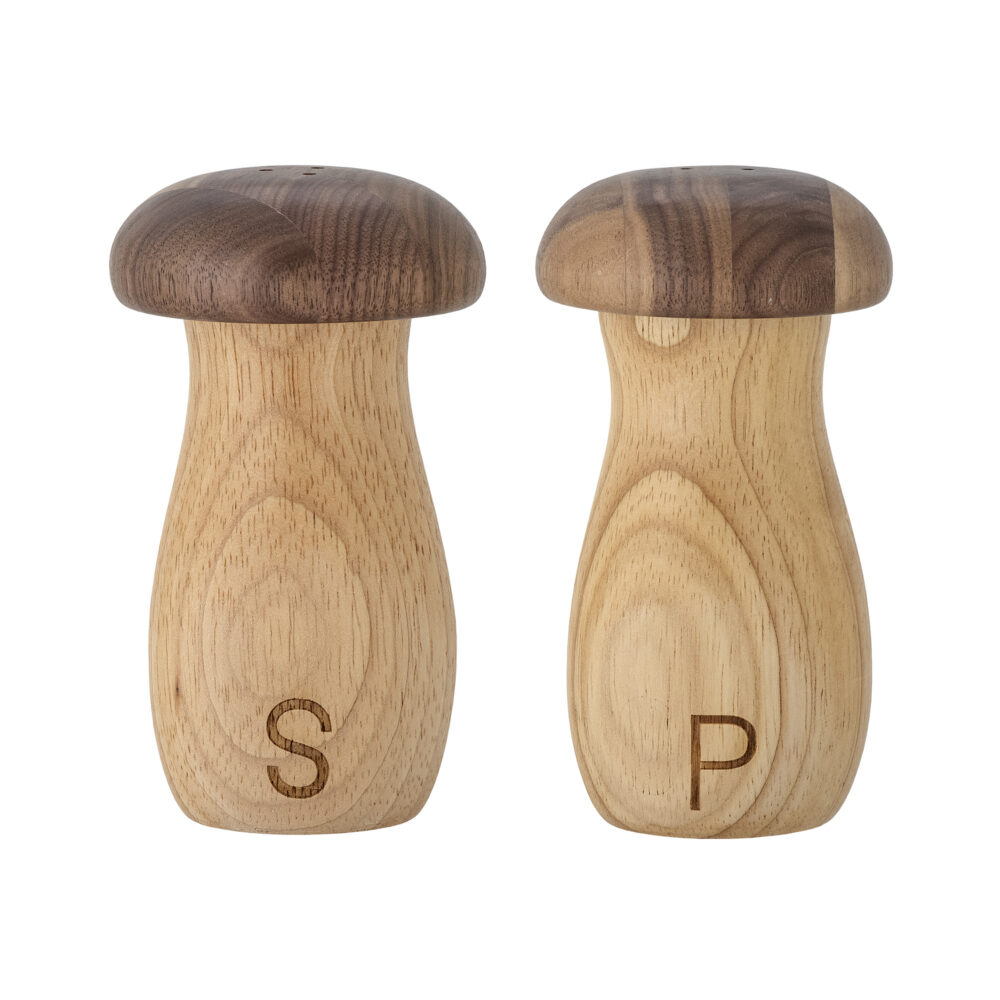 Rahim Salt & Pepper Shaker Set, Brown, Rubberwood