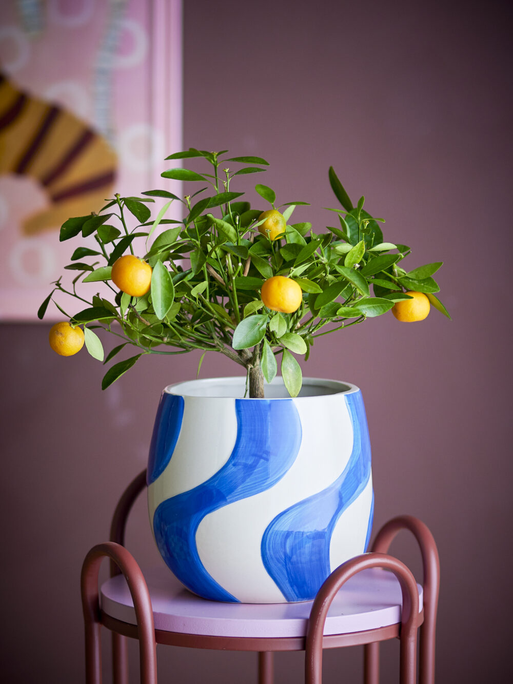 Romy Flowerpot, Blue, Stoneware - Image 2