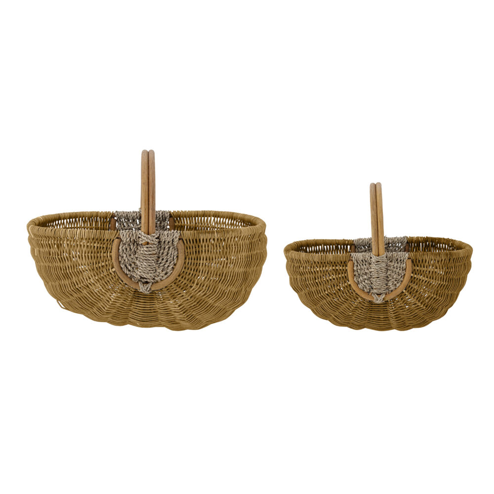 Vibber Basket, Nature, Rattan