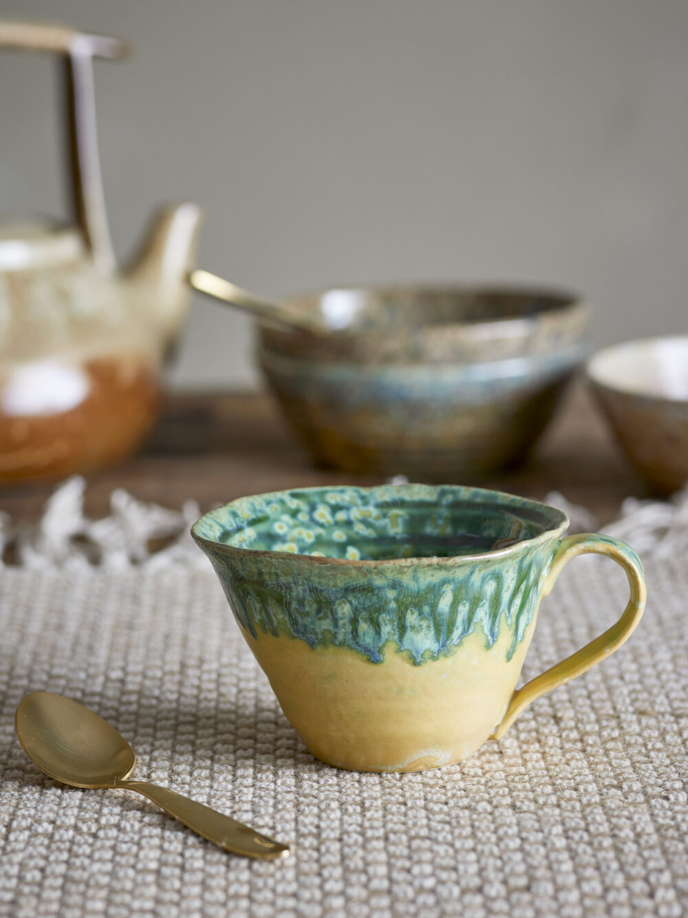 Milani Cup, Green, Stoneware - Image 2