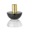 Etel Candle Holder, Black, Glass