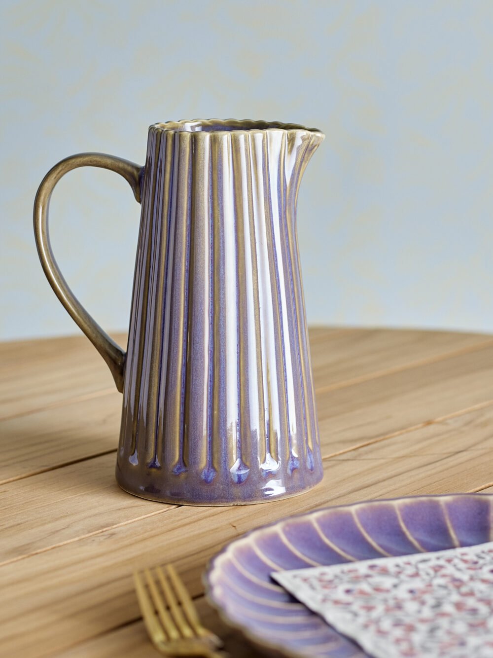 Latina Jug, Purple, Stoneware - Image 2