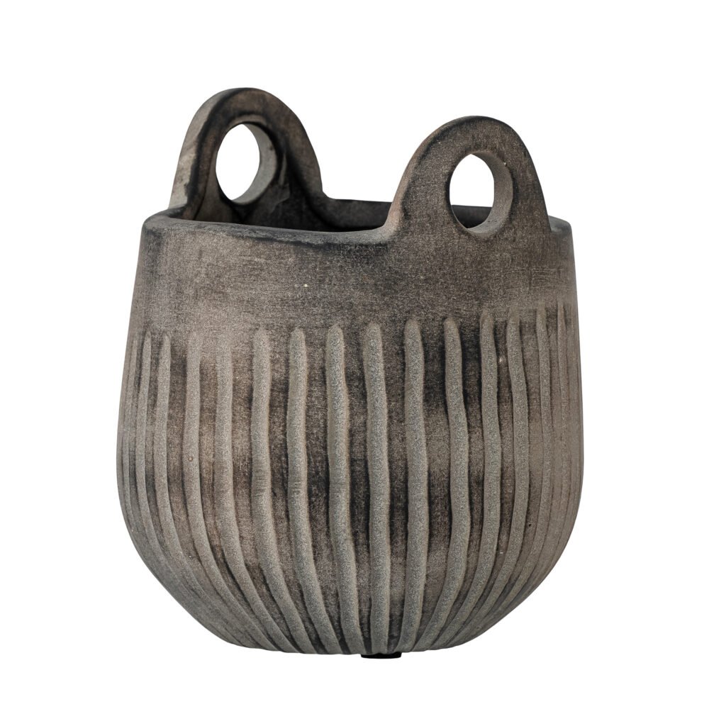 Lagos Flowerpot, Grey, Ceramic