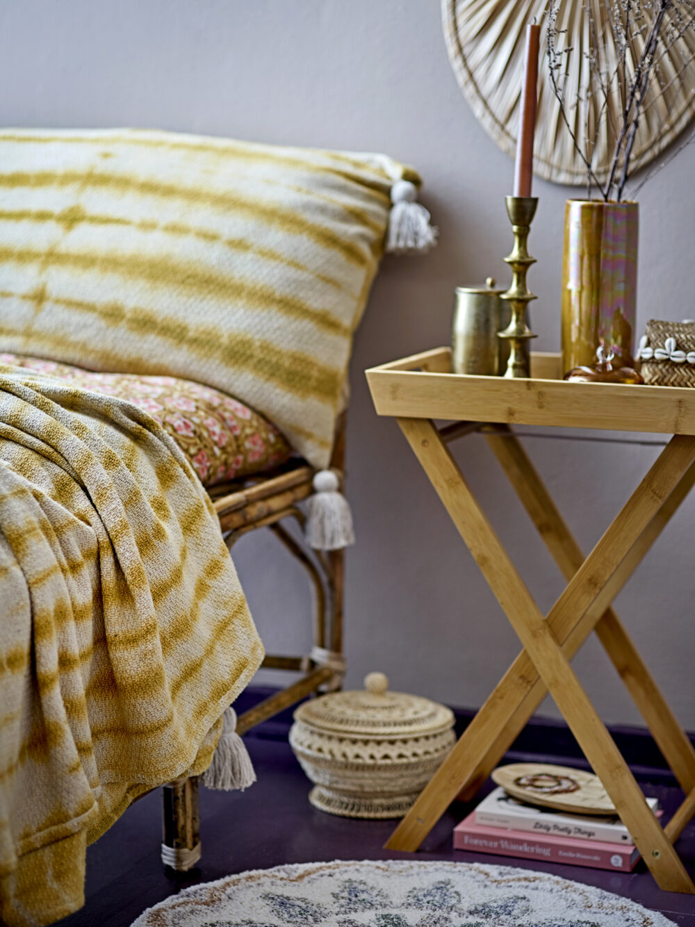Decia Cushion, Yellow, Recycled Cotton - Image 2