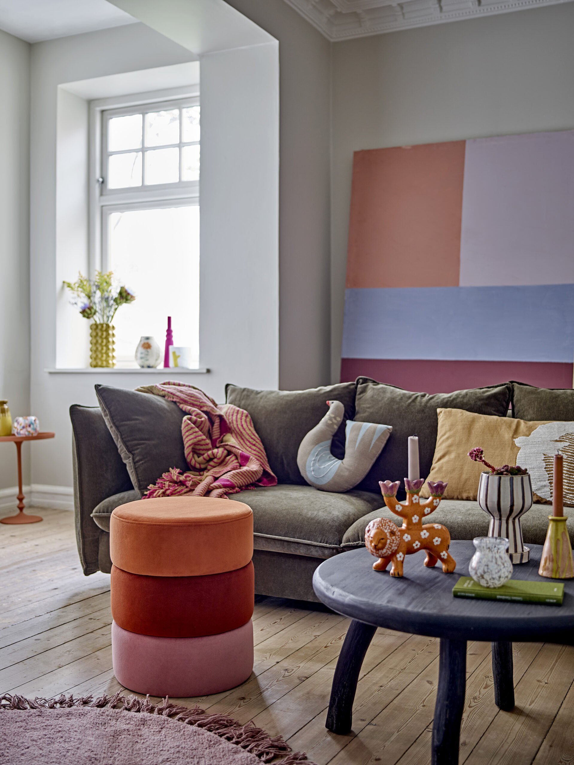 Bilbao Pouf, Orange, Polyester - Image 2