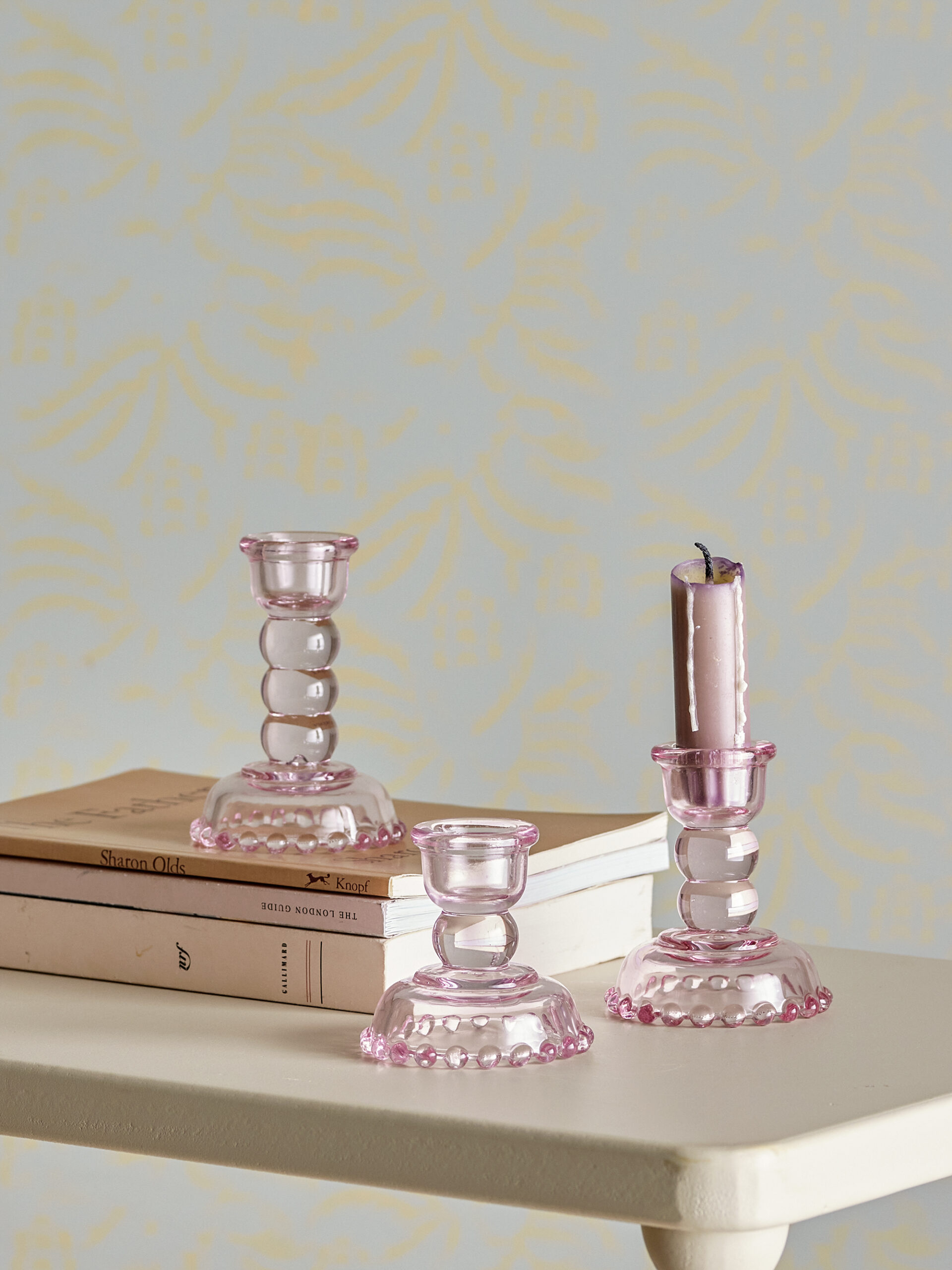 Delphia Candle Holder, Rose, Glass - Image 6