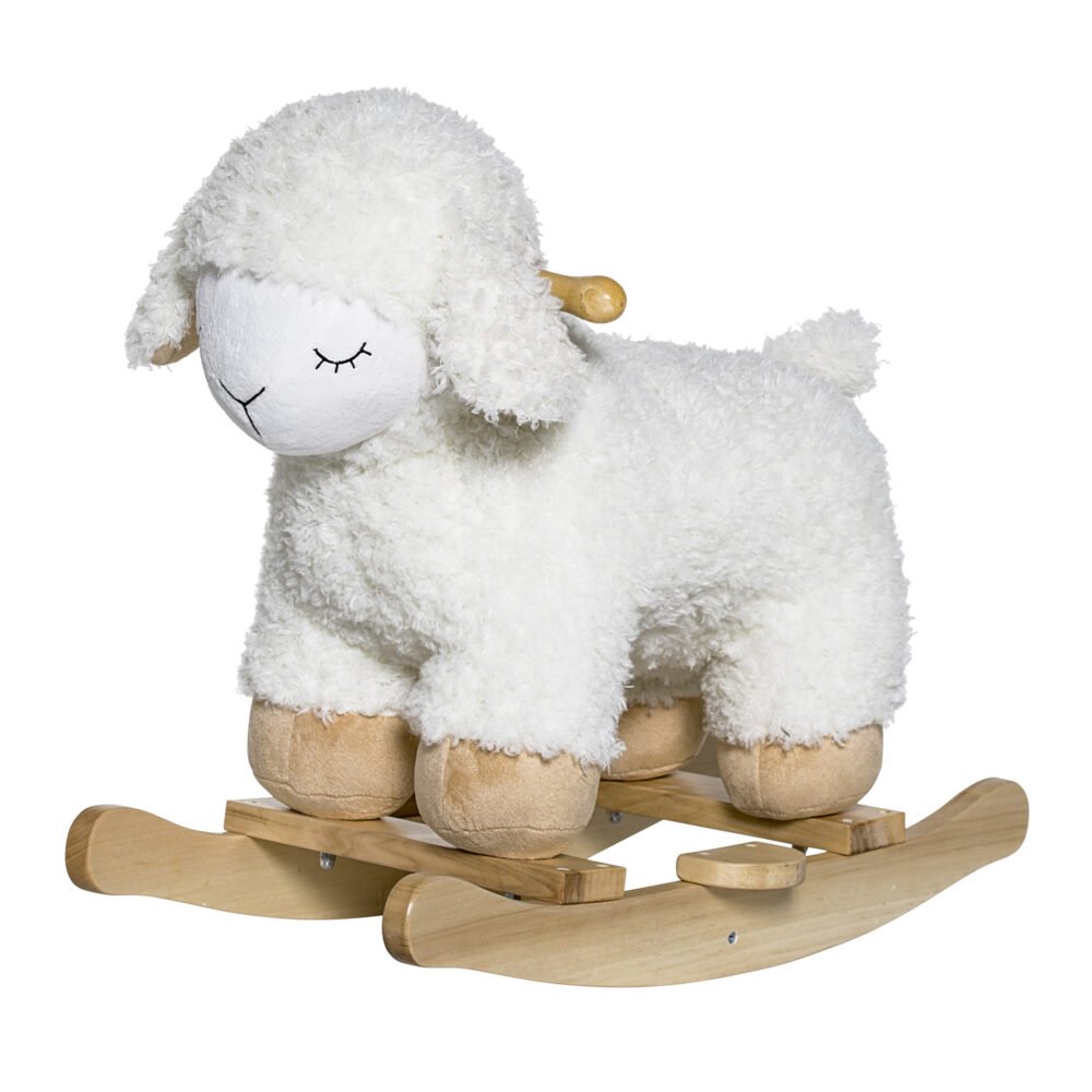 Laasrith Rocking Toy, Sheep, White, Polyester - Image 3