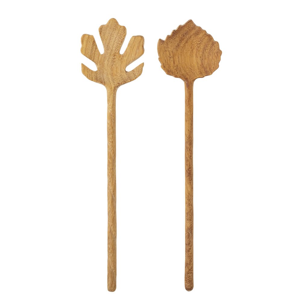 Karol Salad Servers, Nature, Doussie Wood