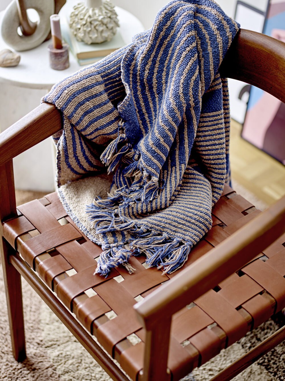 Tiffanie Throw, Blue, Recycled Cotton - Image 5