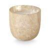 Winter White Crackle Glass Candle, White,