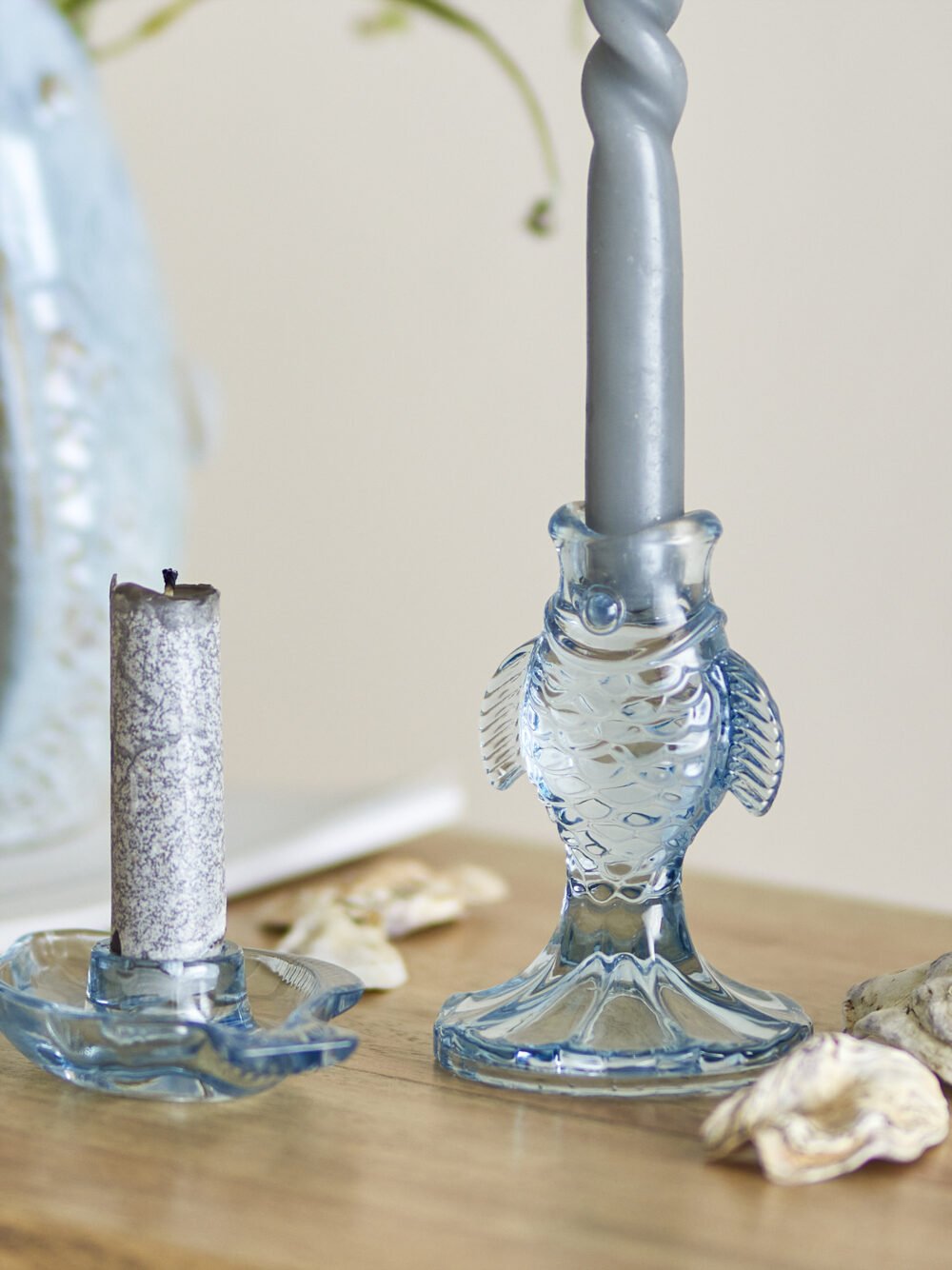 Linley Candle Holder, Blue, Glass - Image 3
