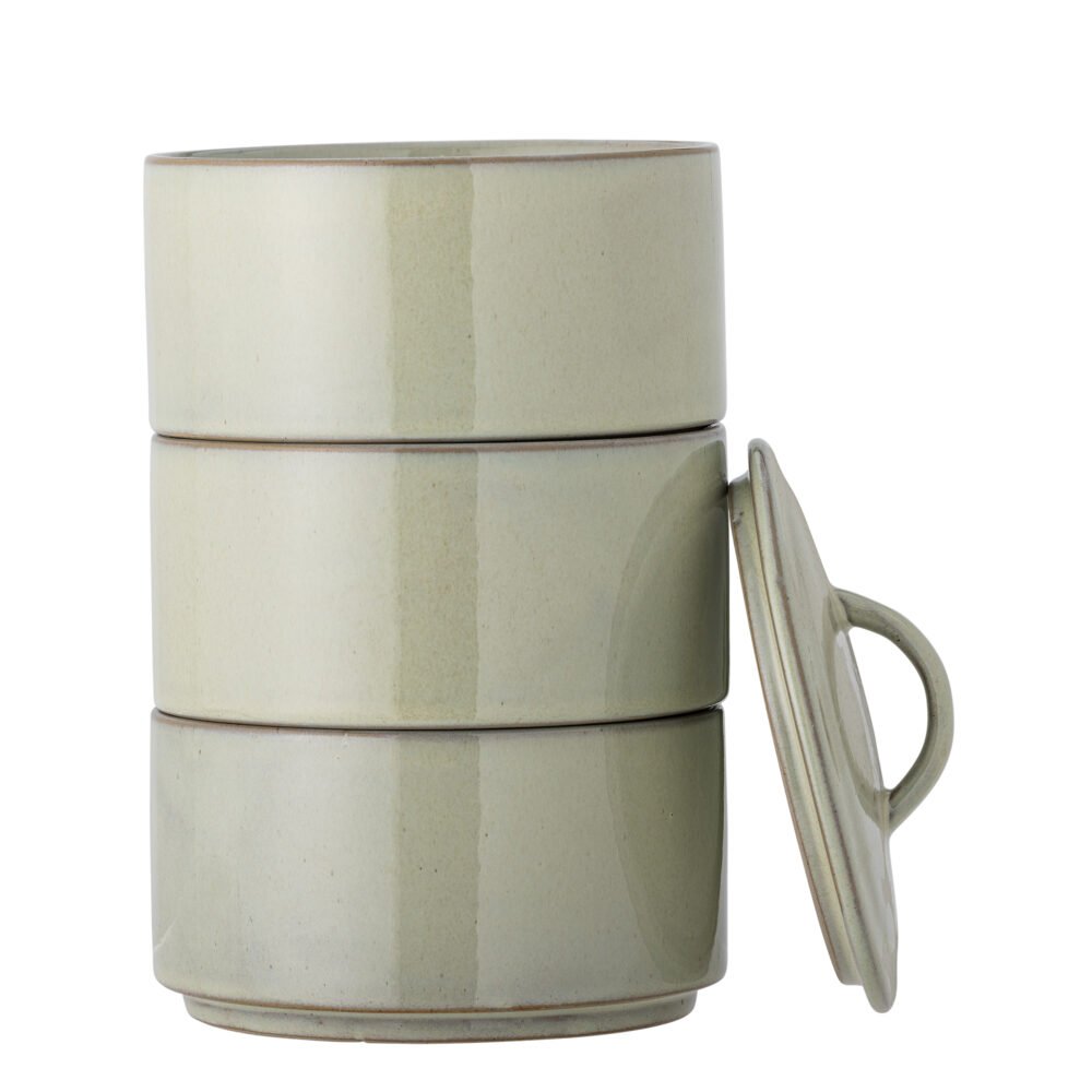 Ebba Jar w/Lid, Green, Stoneware - Image 4
