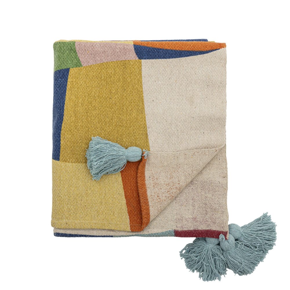 Colorine Throw, Blue, Recycled Cotton