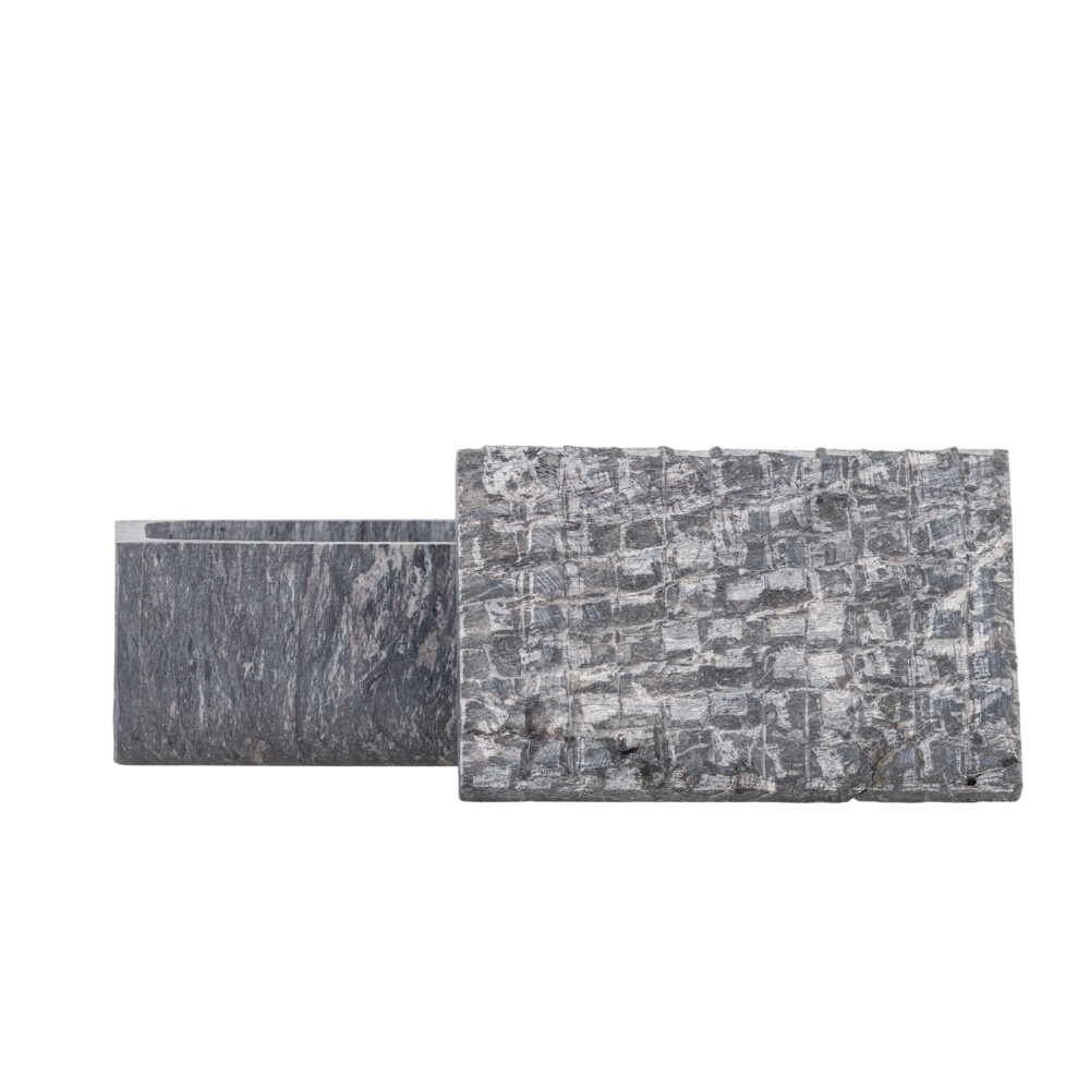 Nubia Box w/Lid, Grey, Soapstone - Image 3