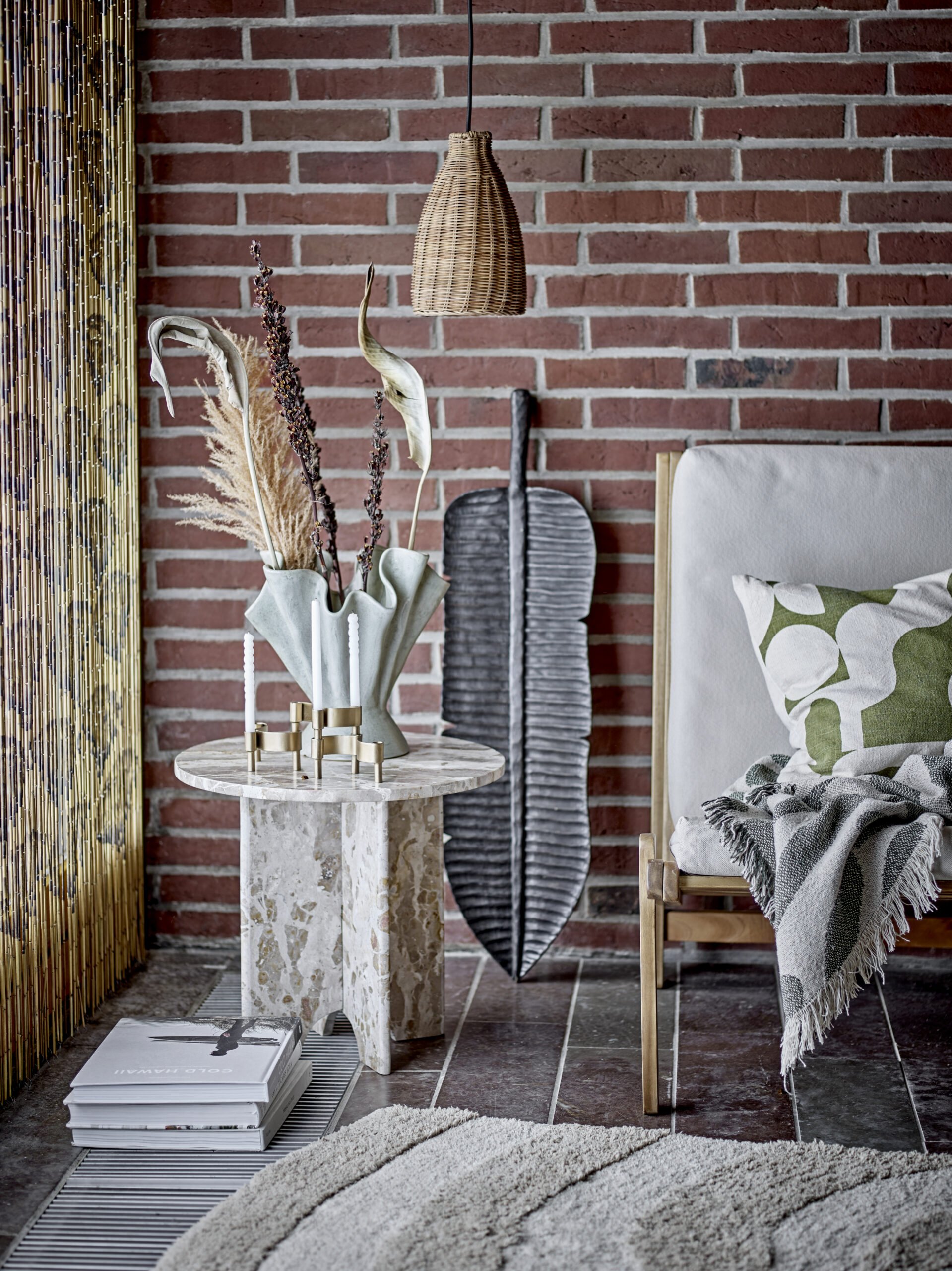 Jasmia Side Table, Brown, Marble - Image 4