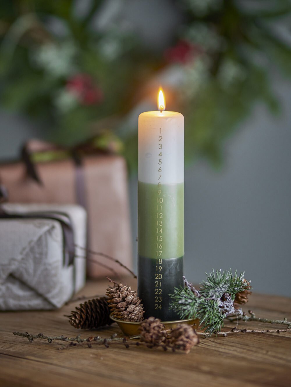 Dip Dye Candle, Green, Paraffin - Image 3