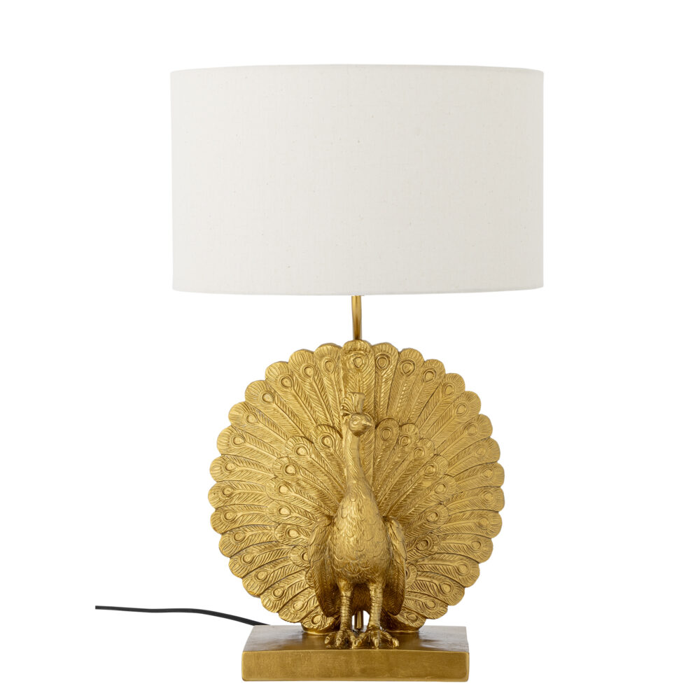 Peacock Table lamp, Gold, Polyresin