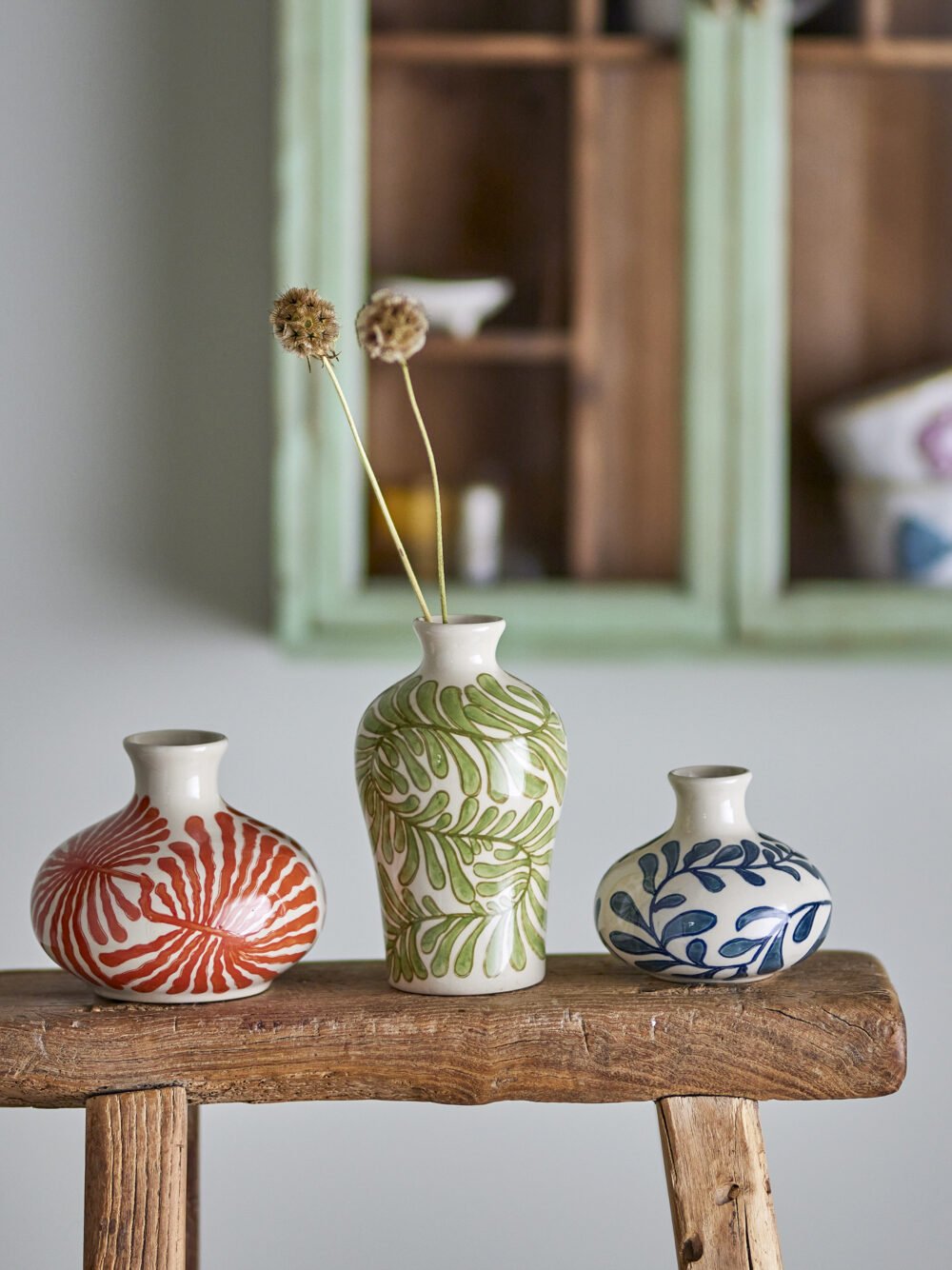 Fauni Vase, Green, Stoneware - Image 2