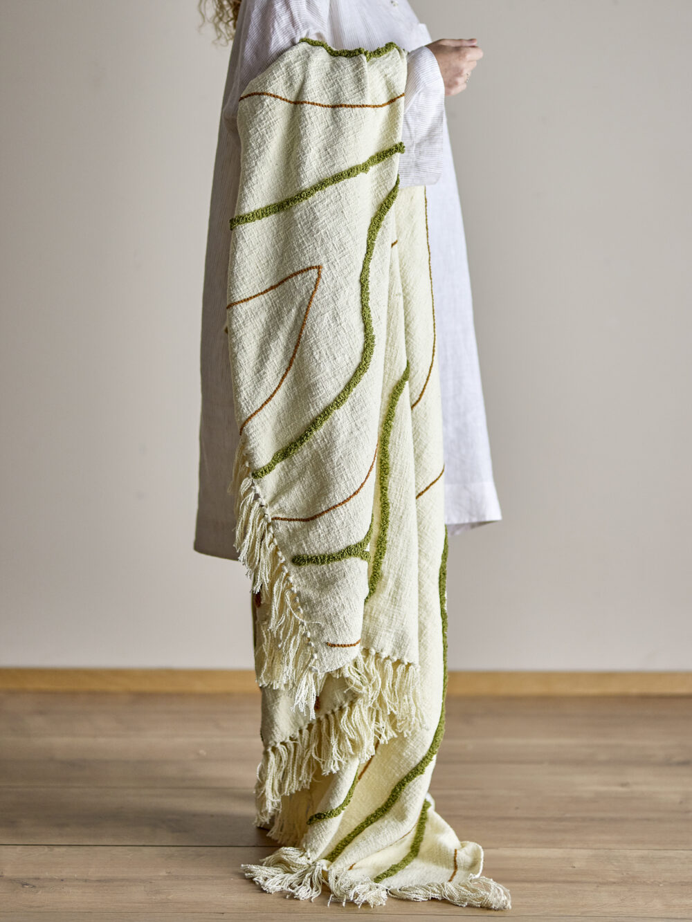 Osasio Throw, Green, Cotton OEKO-TEX® - Image 4