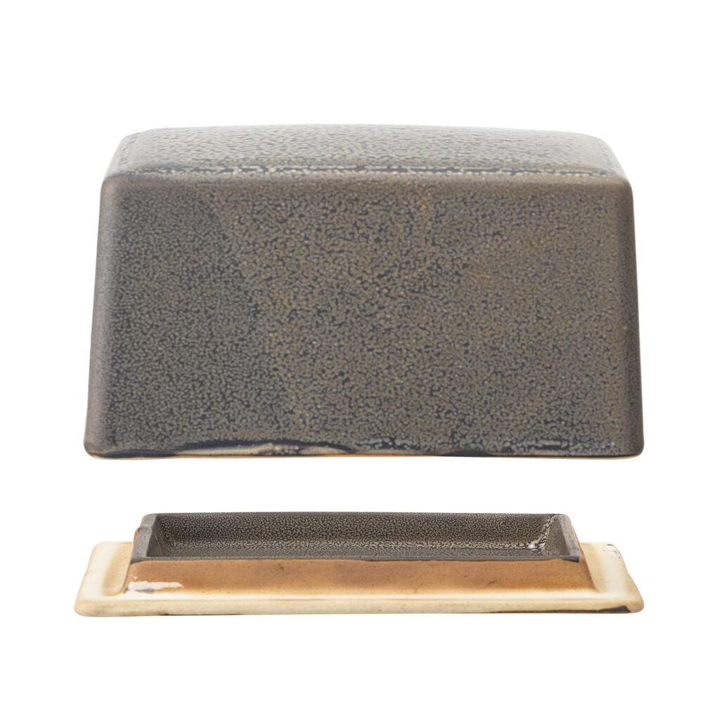 Kendra Butter Box, Grey, Stoneware - Image 3