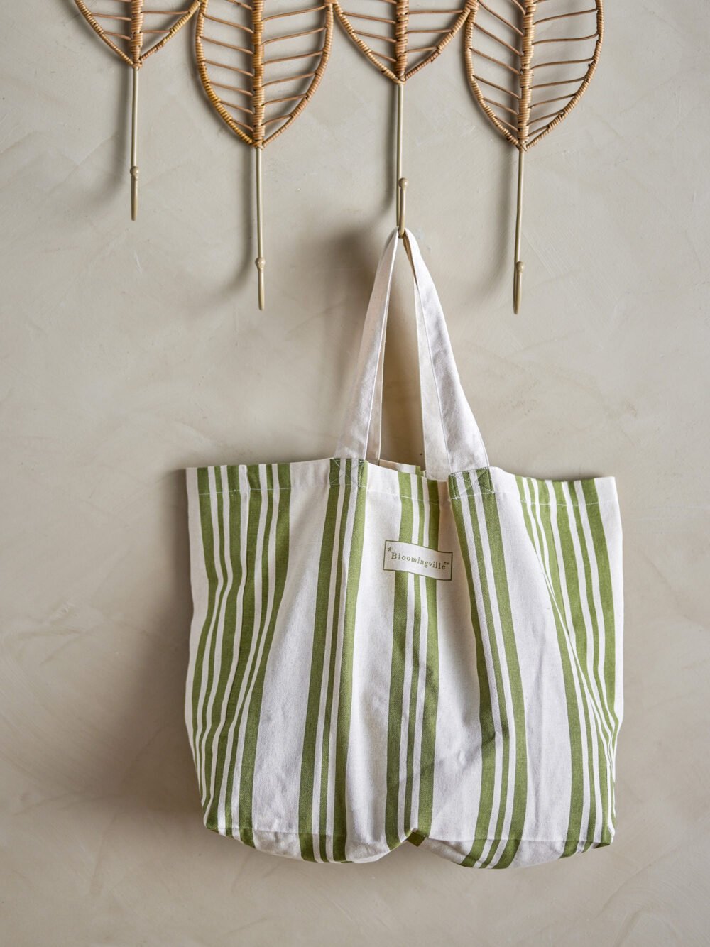 Trina Shopping Bag, Green, Cotton - Image 3