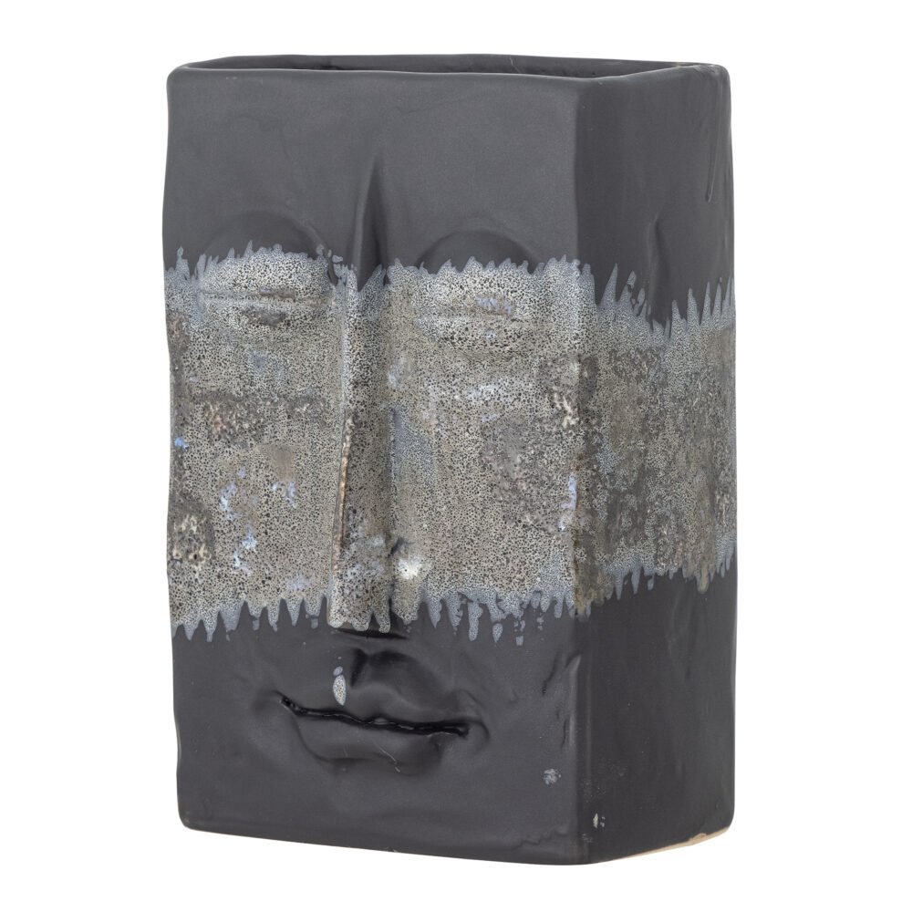 Nasru Vase, Black, Stoneware - Image 4