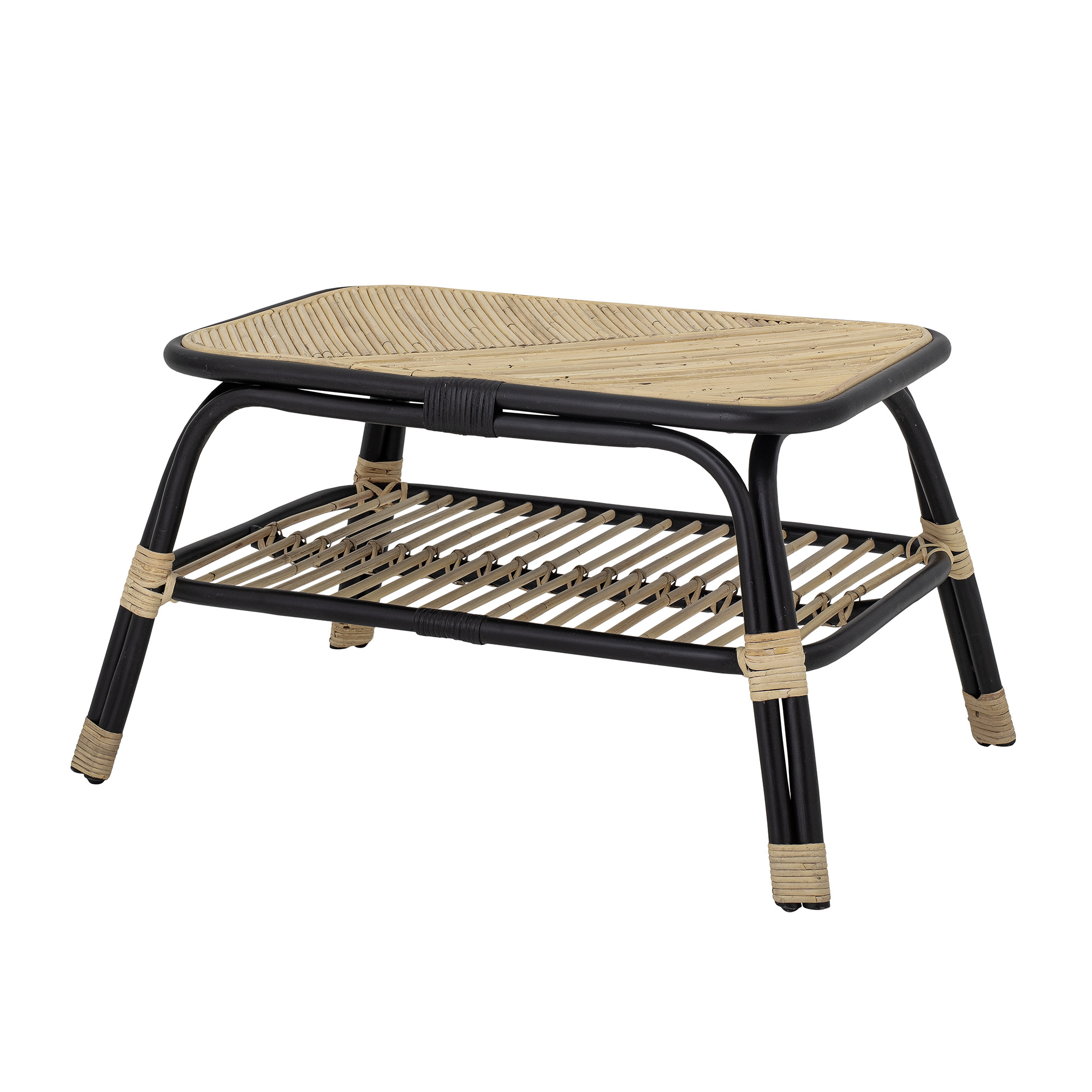 Loue Coffee Table, Black, Rattan - Image 2