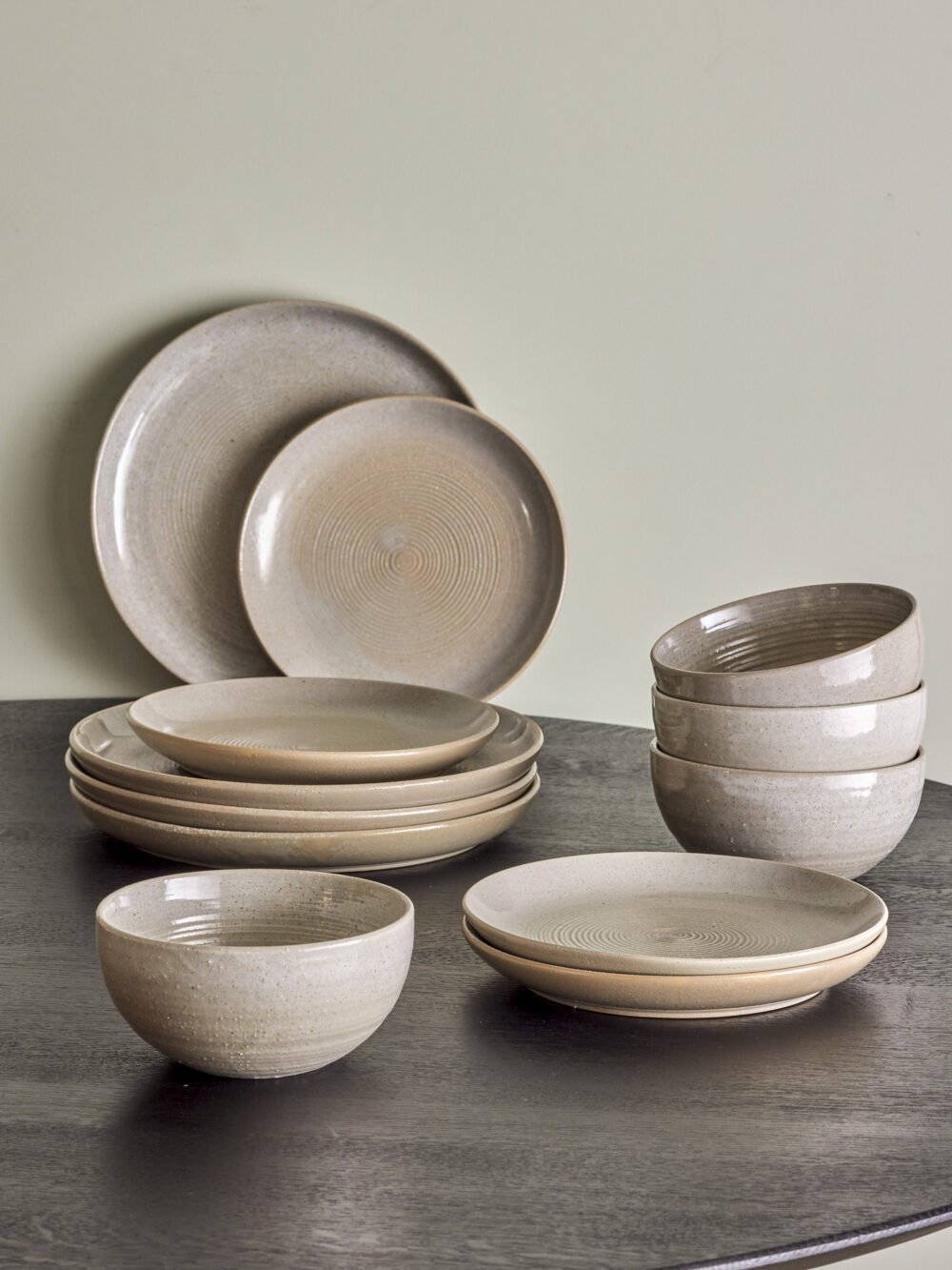 Taupe Dinnerware Set, Grey, Stoneware - Image 3