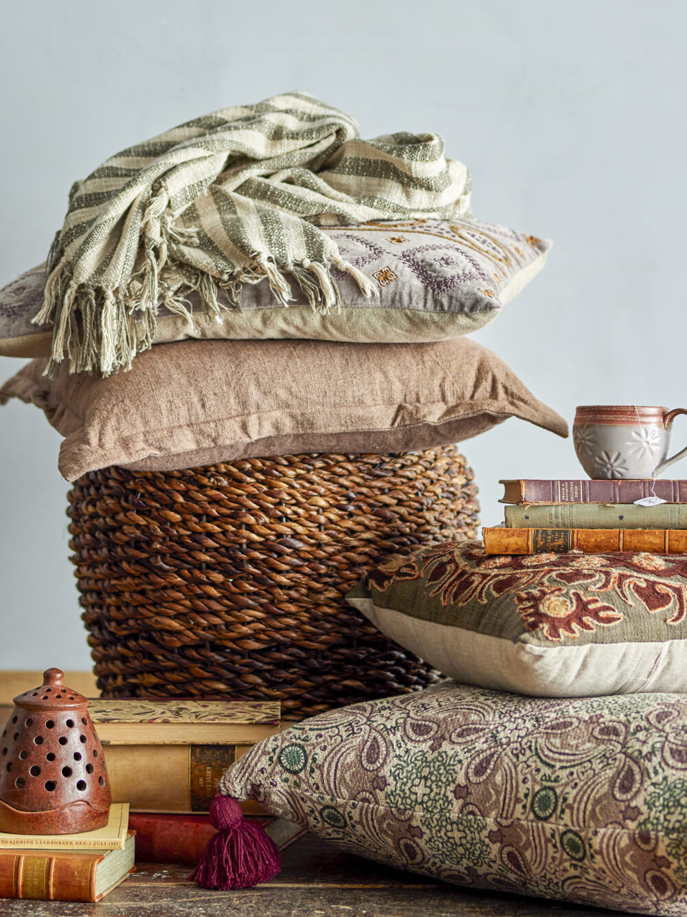 Fibi Cushion, Purple, Recycled Cotton - Image 3