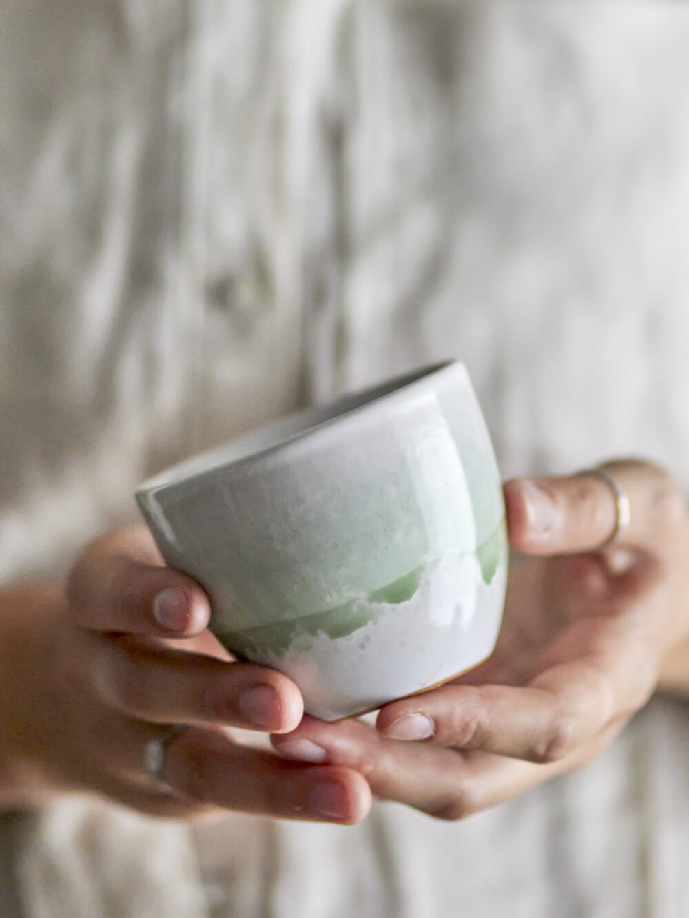 Paula Cup, Green, Stoneware - Image 3